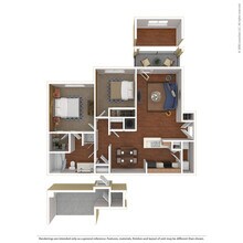 2 Bed 1 Bath 1082 SqFt (1082 Net) 0524 floor plan